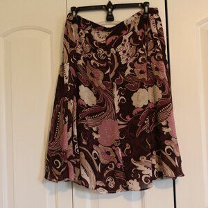 George Women's Flowy Lightweight Circle Skirt Floral Print Lined Size 18